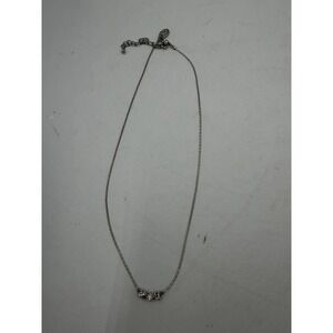 Charming Charlie Silver Fine Link Necklace Jewelry With 3 Small Balls